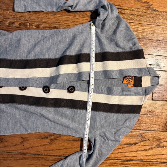 tory burch (very thom browne!) merino wool xs gray brown blokecore cardigan - Picture 4 of 7